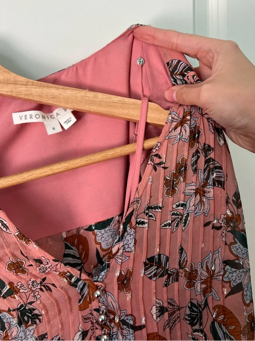 Veronica Beard Lowell Floral-print Silk-blend Georgette Blouse in Mauve Multi - Picture 4 of 9